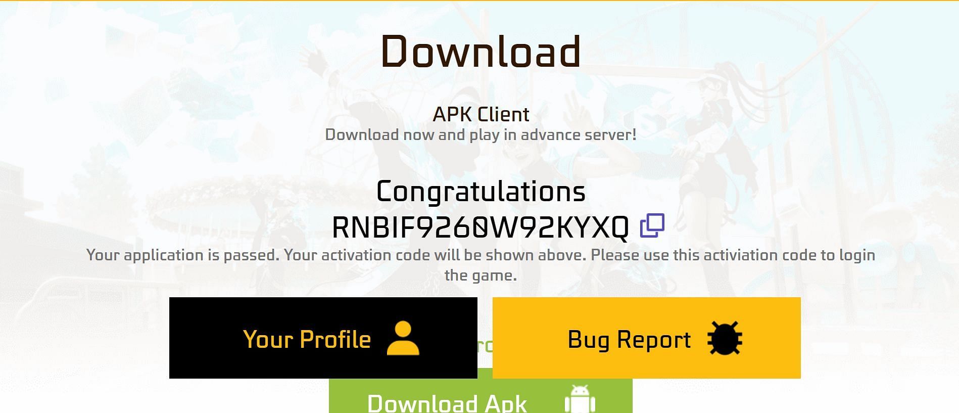 Free Fire Advance Server Download APK and FF Activation Code