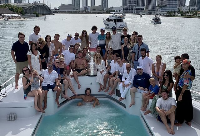 Ivan Barbashev celebrates his day with Stanley Cup on 175-foot yacht