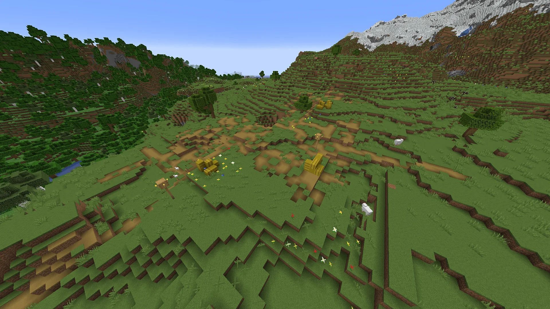 Minecraft Redditor shared a seed that has a village with no huts or structures (Image via Reddit/u/Avoumen)