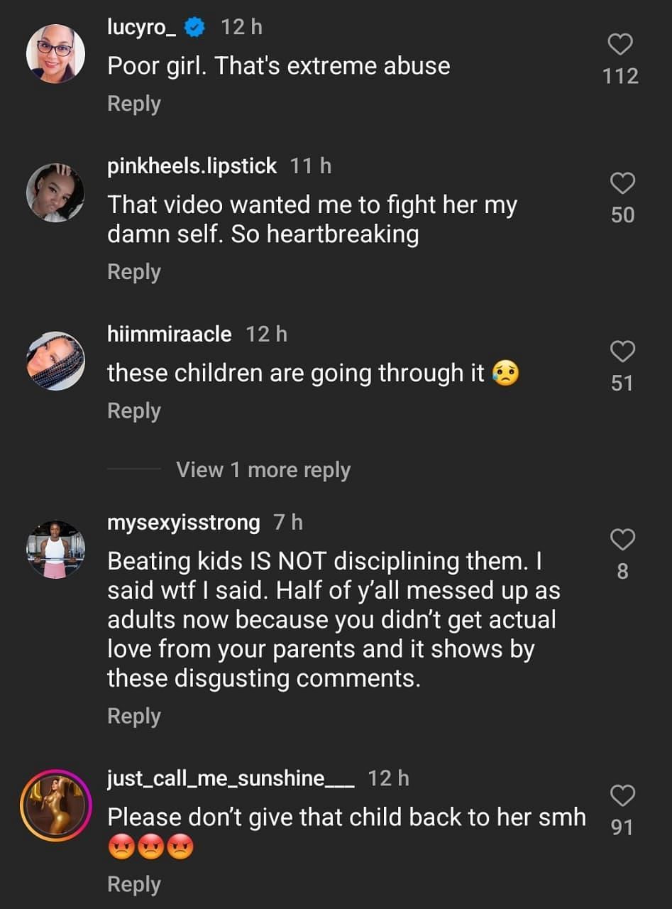 Netizens respond to the concerning mother-daughter clip (Image via theneighborhoodtalk/Instagram)