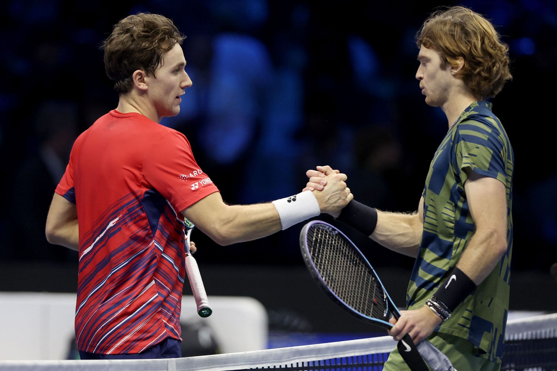 Casper Ruud and Andrey Rublev at the Nitto ATP Finals