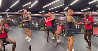 The Rock fulfills promise of meeting UFC fighter for the first time; it's the most emotional thing you'll see all day!
