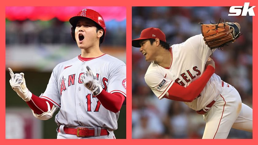 Shohei Ohtani of the Los Angeles Angels looks on during Gatorade