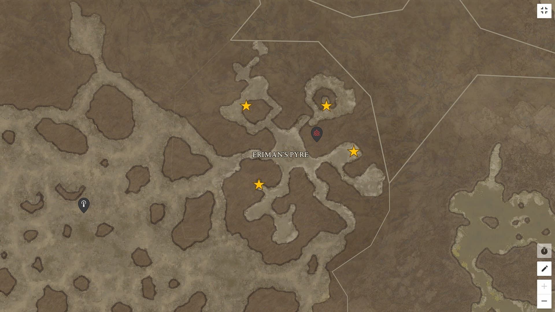 All Smoldering Tome locations for Closing the Book side quest in Diablo 4 (Image via mapgenie.io)