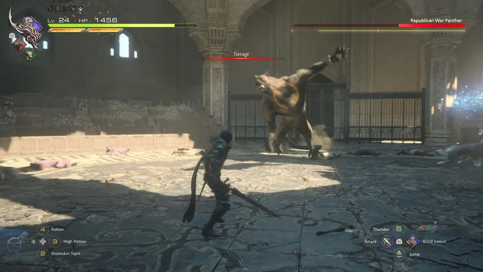 The Republican War Panther fight (Image via Square Enix)