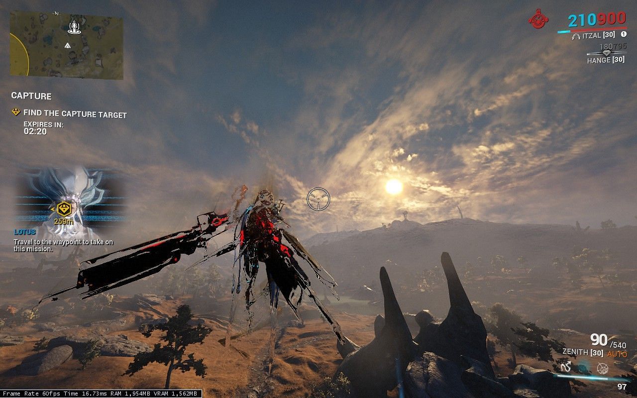 Itzal is the only Warframe Archwing to have invisibility. (Image via Digital Extremes)