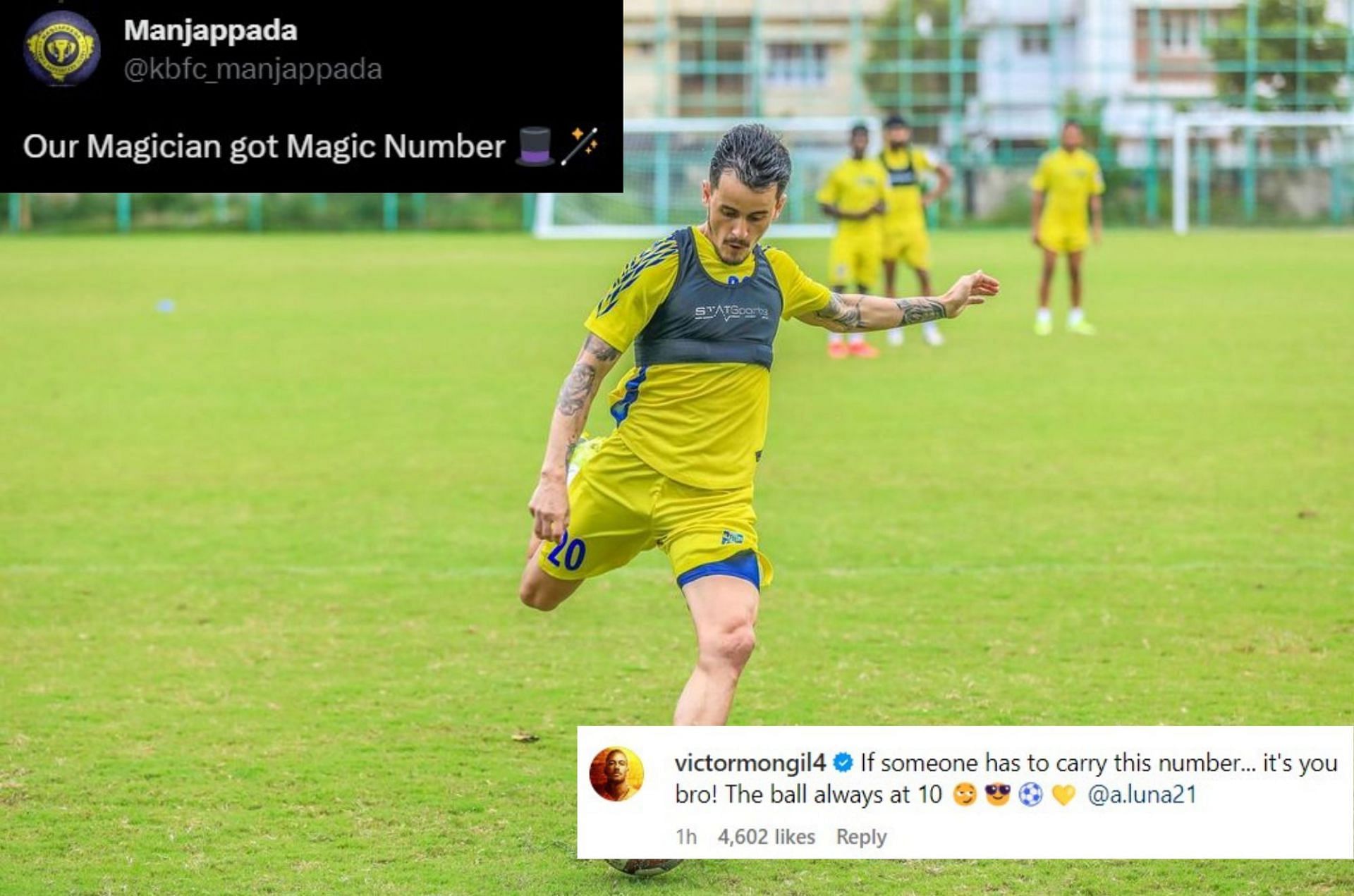 Adrian Luna previously used to wear the No. 20 jersey at Kerala Blasters FC.