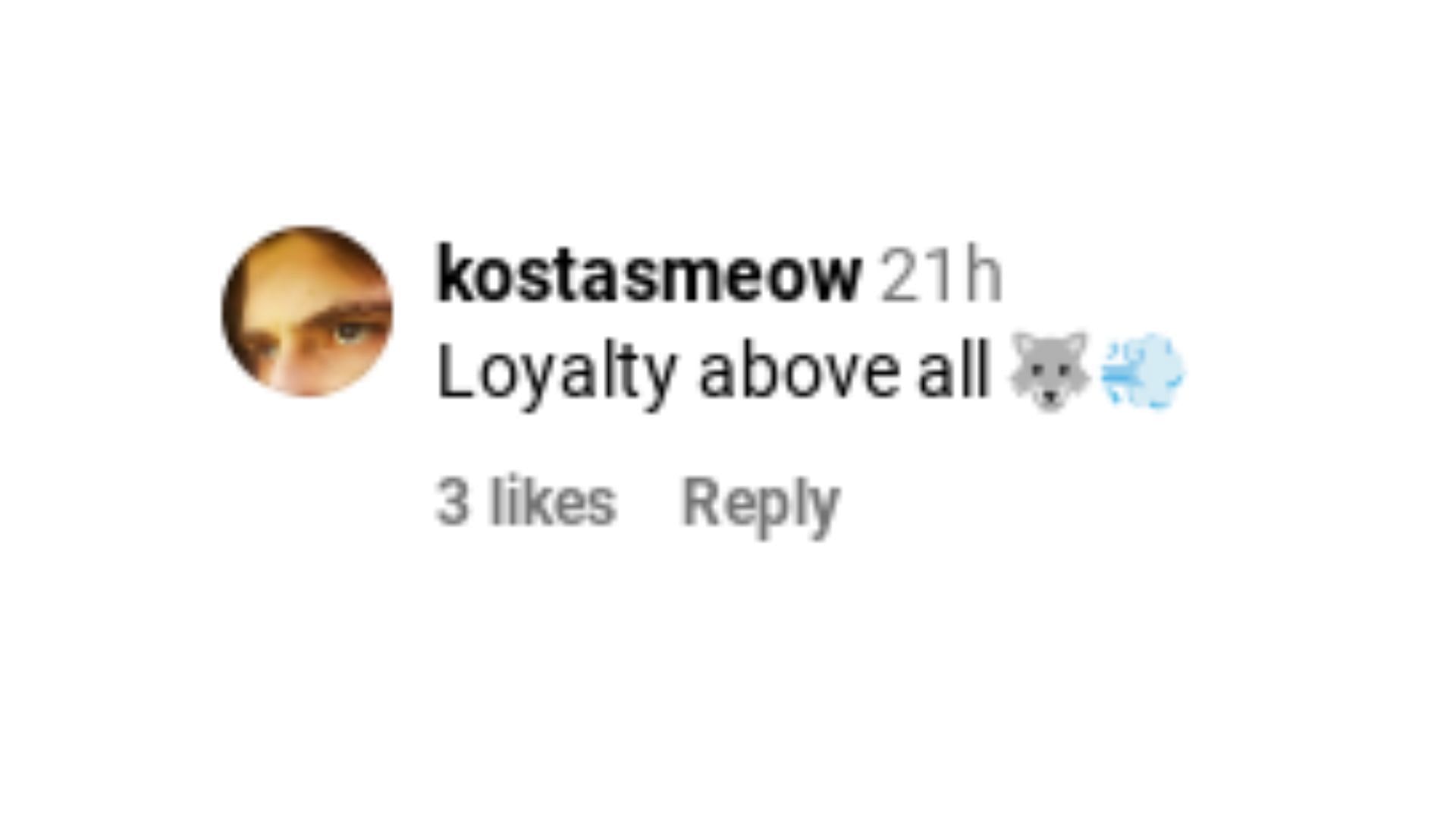 A fan praising the loyalty between the pair