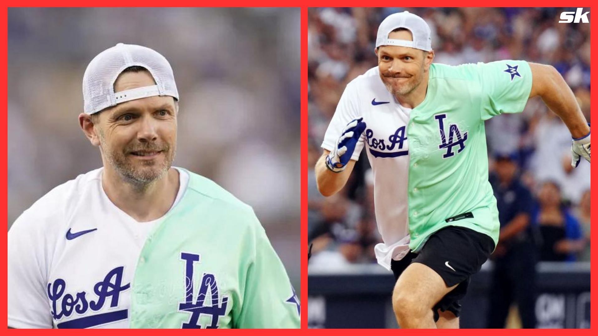Actor Joel McHale during the 2022 MLB All-Star Celebrity Softball game