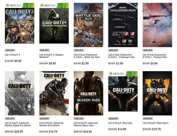 All Call of Duty games on Xbox Ultimate Game Sale Prices, dates, and more