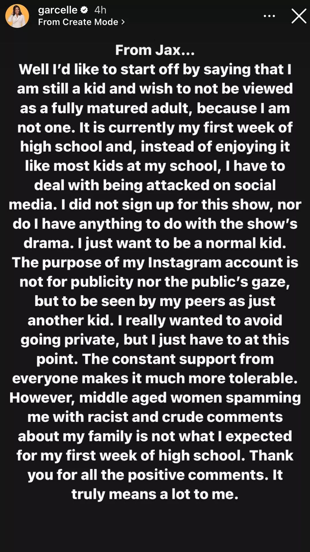 Garcelle shares Jax&#039;s statement after racial attacks (Image via Instagram/@garcelle)