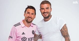 David Beckham nearly suffers embarrassing slip during Lionel Messi unveiling at Inter Miami