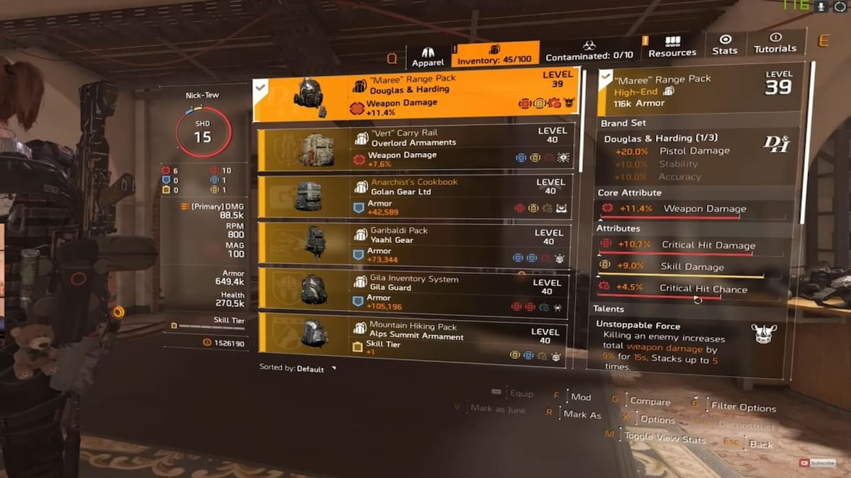 5 best backpacks in The Division 2