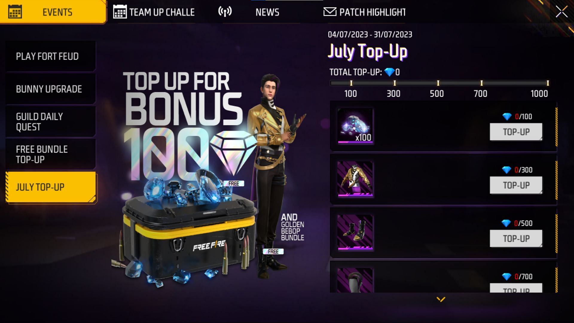 Free Fire Leak Suggests 6th Anniversary 100% Bonus Top-Up Event Coming Soon