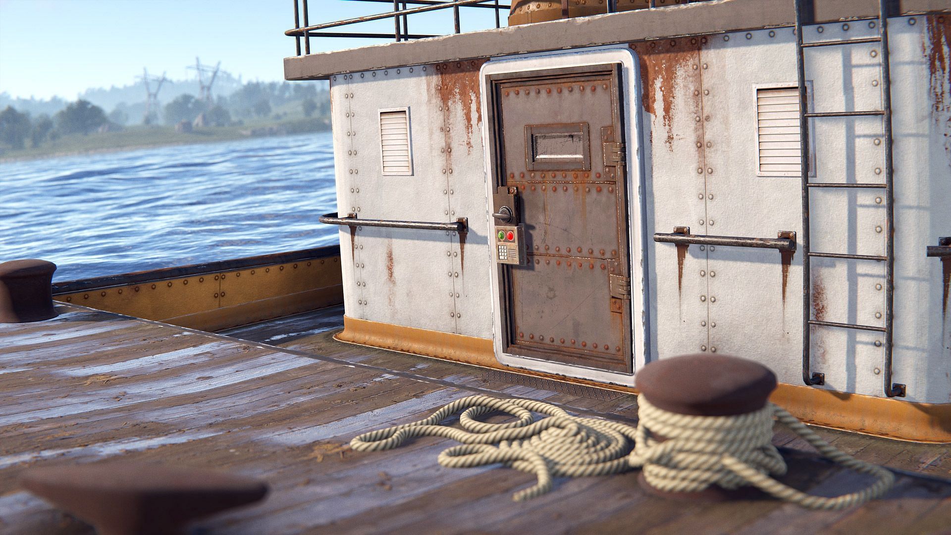 Deployables placed on Tugboat (Image via Facepunch Studios)