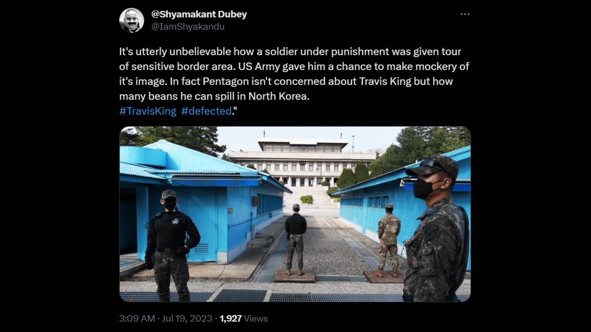 A netizen slams the US Army for not keeping a better watch on its detained soldier. (Image via Twitter/@Shyamakant Dubey)