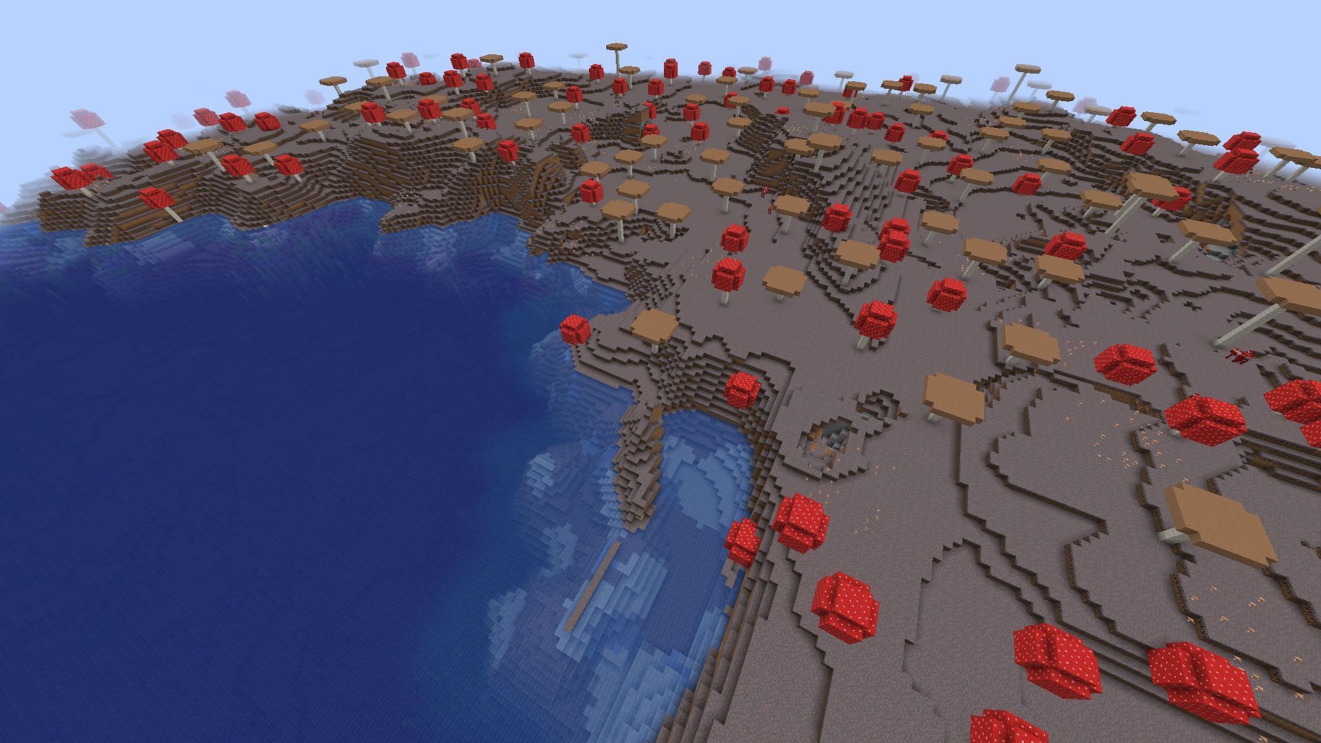 Mushroom Fields do not have any trees, but it also doesn&#039;t spawn any hostile mobs in Minecraft (Image via Mojang)