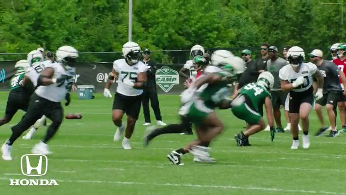 EXCLUSIVE: Jets' standout safety Tony Adams addresses viral Aaron Rodgers  deflection in training - It's kinda cool