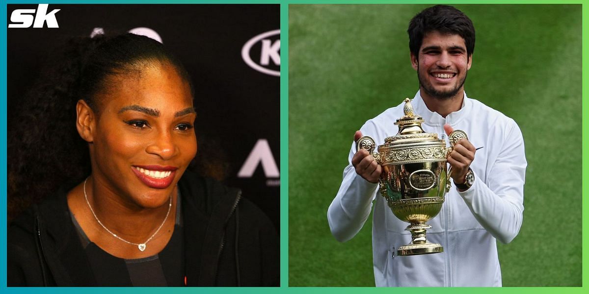 Serena Williams (L) and Carlos Alcaraz (R)