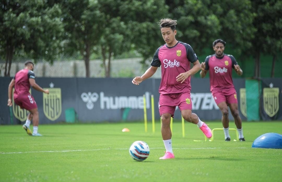 Makan Chothe training with Hyderabad FC (Credits: HFC media)