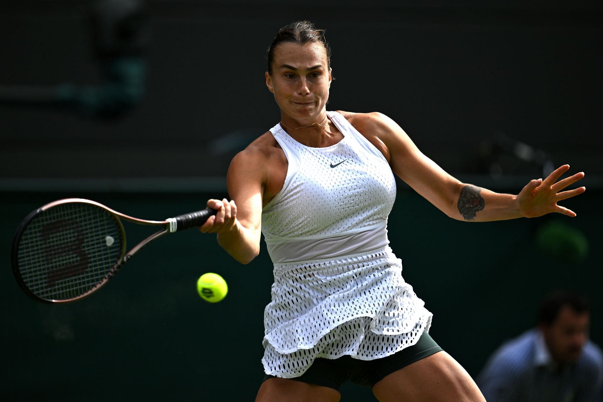 Aryna Sabalenka in action at Wimbledon 2023