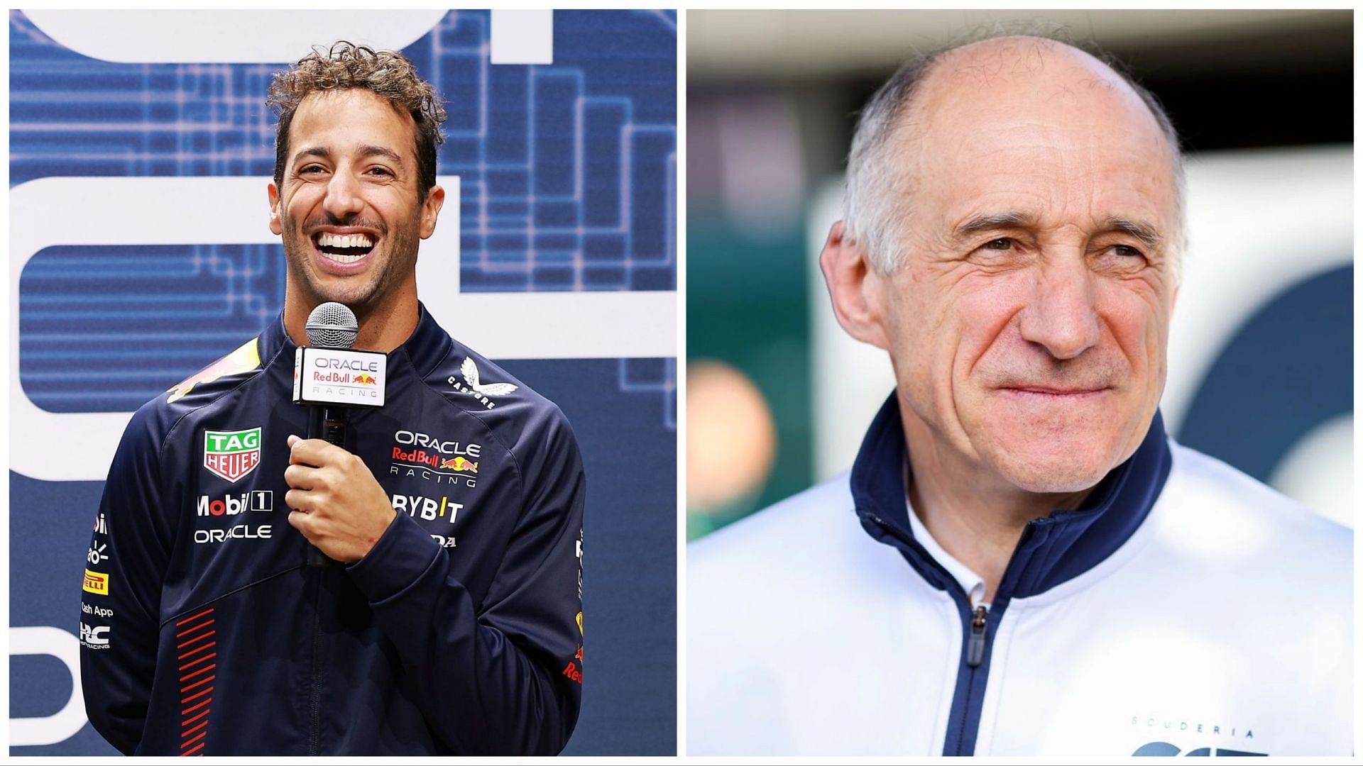 Franz Tost (R) delighted to have Daniel Ricciardo (L) at AlphaTauri
