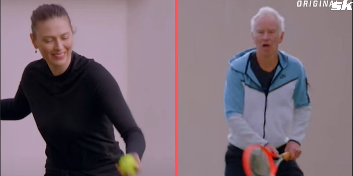 Maria Sharapova put John McEnroe through a groundstrokes drill in a hilarious video