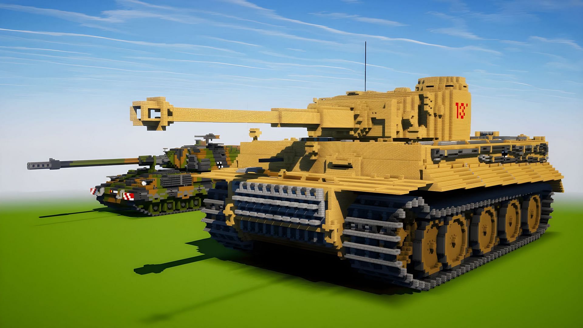 Tanks are extraordinary to build in Minecraft (Image via Youtube/MC Military Force)