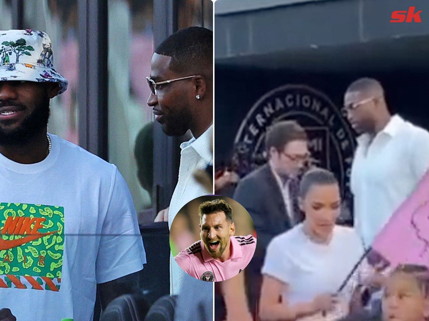 Tristan Thompson spotted with Kim Kardashian &amp; LeBron James at Lionel Messi&rsquo;s MLS debut in Miami 