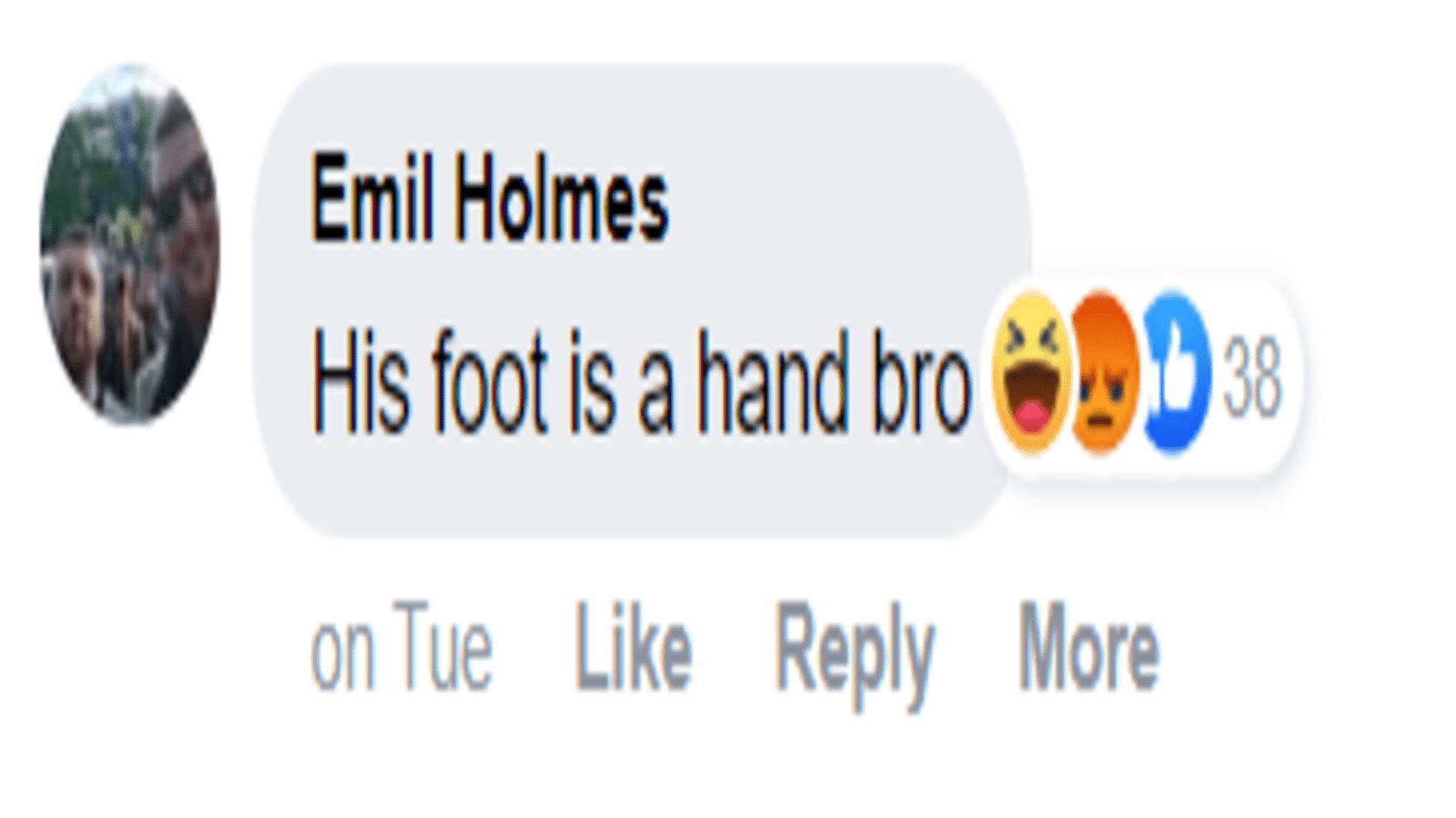 A netizen trolls the rap artist for having unusual feet. (Image via Facebook/Emil Holmes)