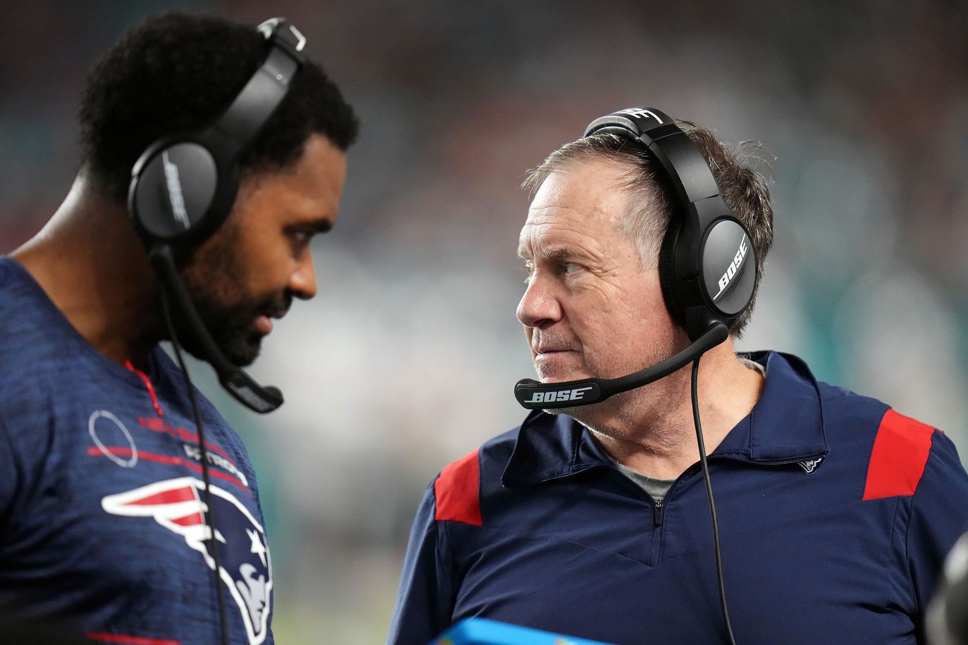 Jerod Mayo (L) with Bill Belichick