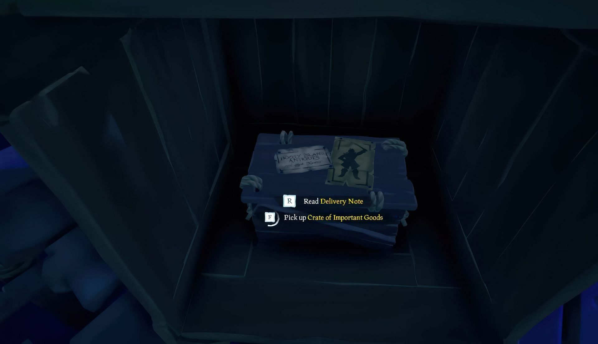 Use the hammer from the prison to break the crate. (Image via Rare)