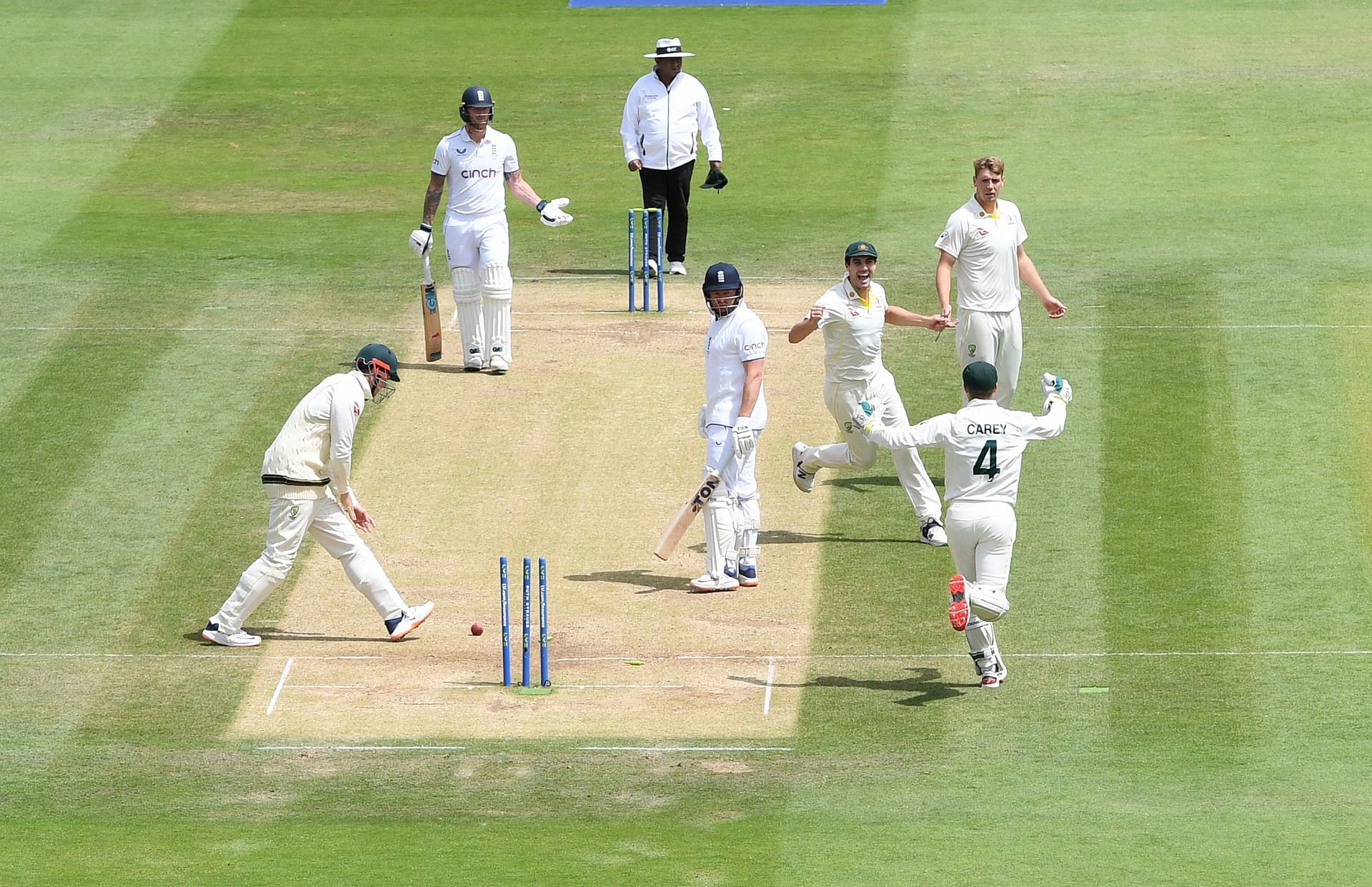 Jonny Bairstow was stumped by Alex Carey off Cameron Green&#039;s bowling.