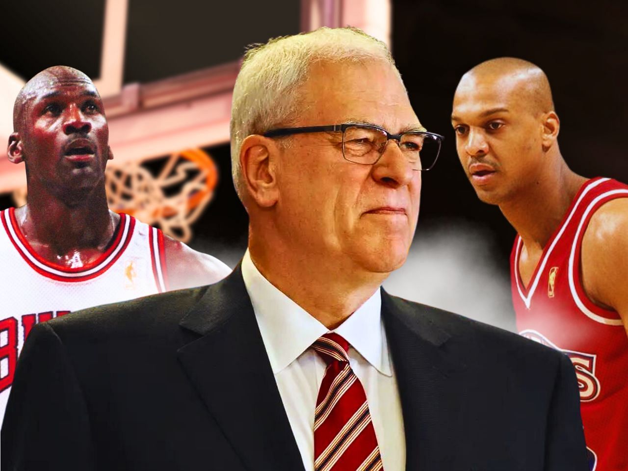 Phil Jackson, Michael Jordan, and Scott Williams