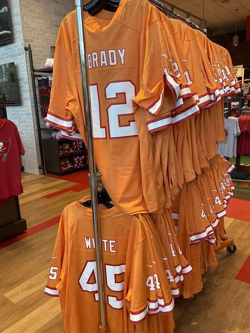 IN PHOTOS: Tom Brady's Buccaneers creamsicle jersey goes on sale despite  legendary QB's retirement from NFL