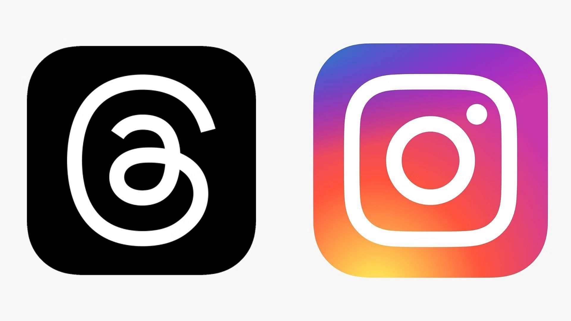 Logos of Threads and Instagram.