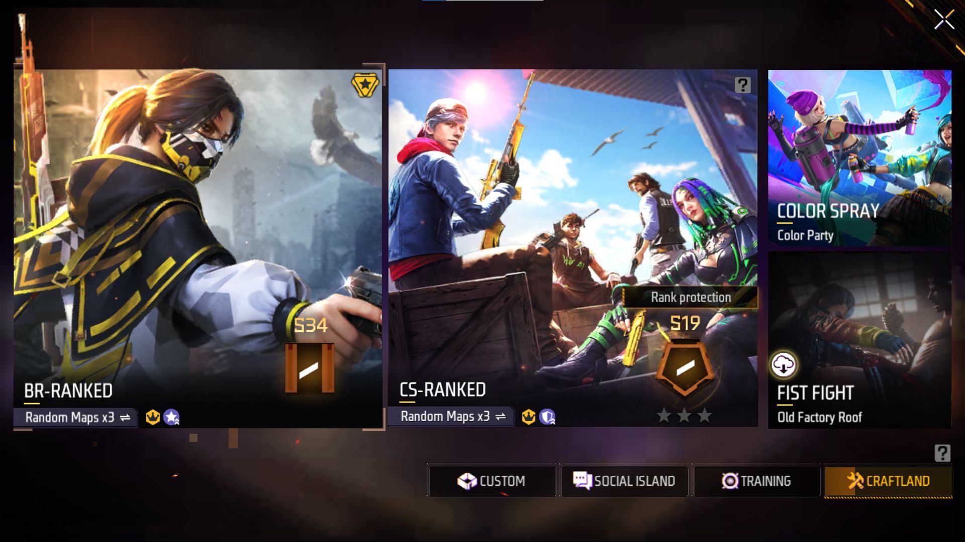 Select the &quot;Custom&quot; option (Image via Garena)