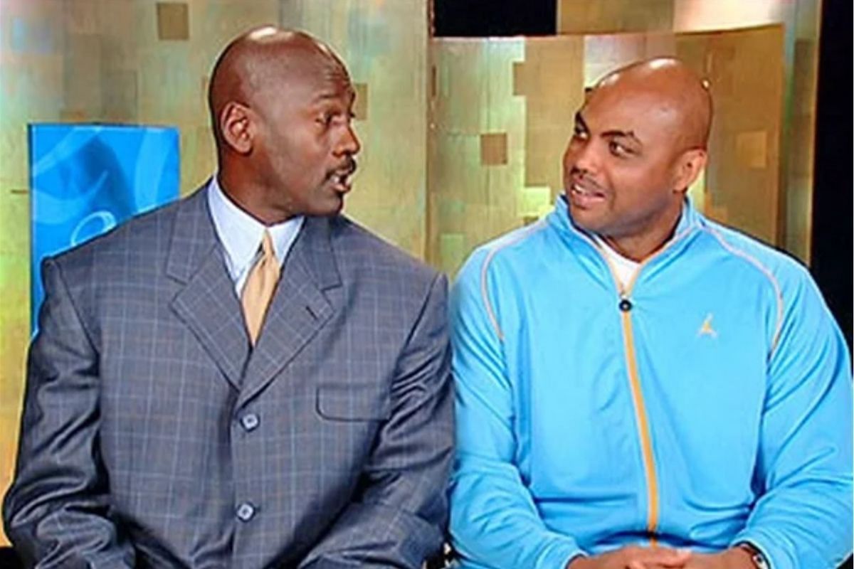 Michael Jordan and Charles Barkley during an appearance on The Oprah Winfrey Show.
