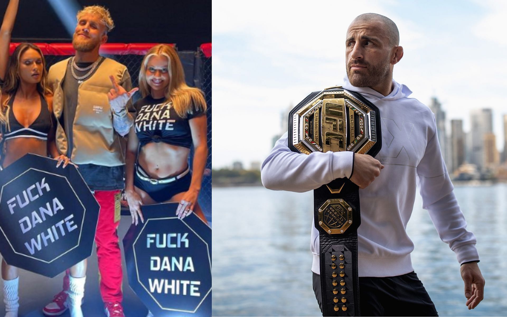 Jake Paul (left - via @jakepaul), Alexander Volkanovski (right)