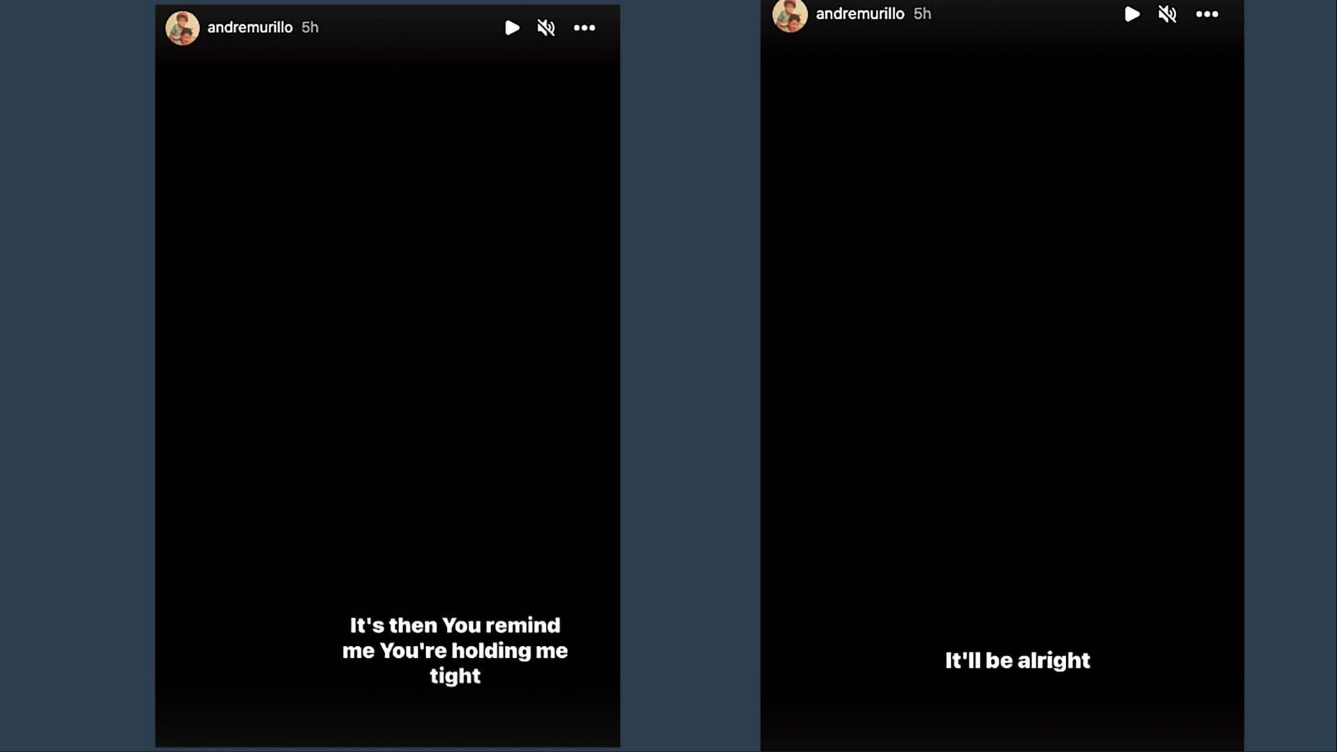 Andr&eacute; Murillo posts Instagram Story with Tori Kelly and Justin Bieber&#039;s song Whete Do I Fit In playing in the background. (Screenshots from Instagram/@andremurillo)