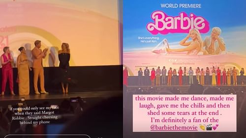 Camille Kostek reviewed "Barbie" movie and fangirled over Margot Robbie (Image Credit: Camille Kostek's Instagram Story).