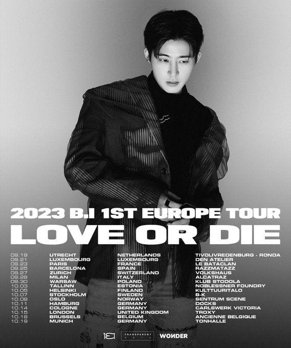B.I Love Or Die Europe tour 2023 Tickets, dates, venues & more