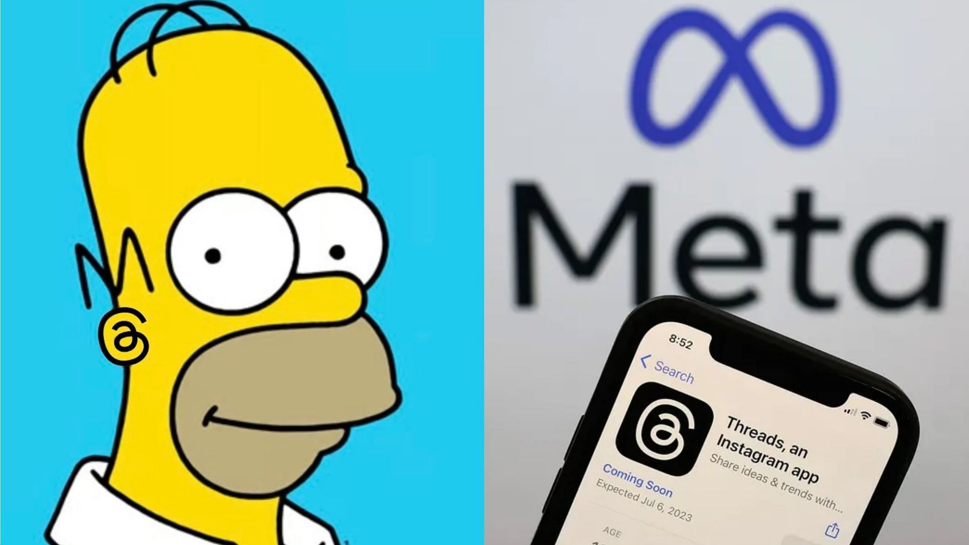 Viral claim about The Simpsons predicting the Threads app has been debunked. (Image via Twitter/@Bahsbar, Getty Images)