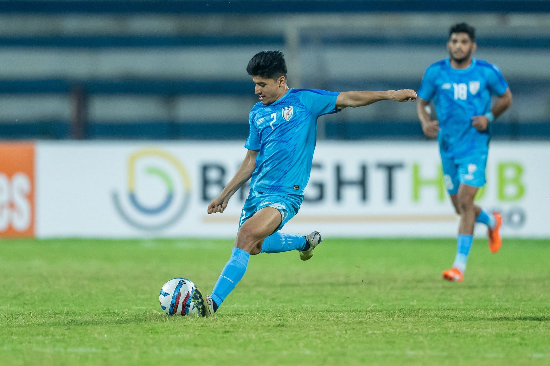 Anirudh Thapa in action for India against Lebanon. [Credits: AIFF]