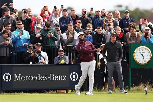 Rahm during the practice round at the Open Championship 2023 (via Getty Images)