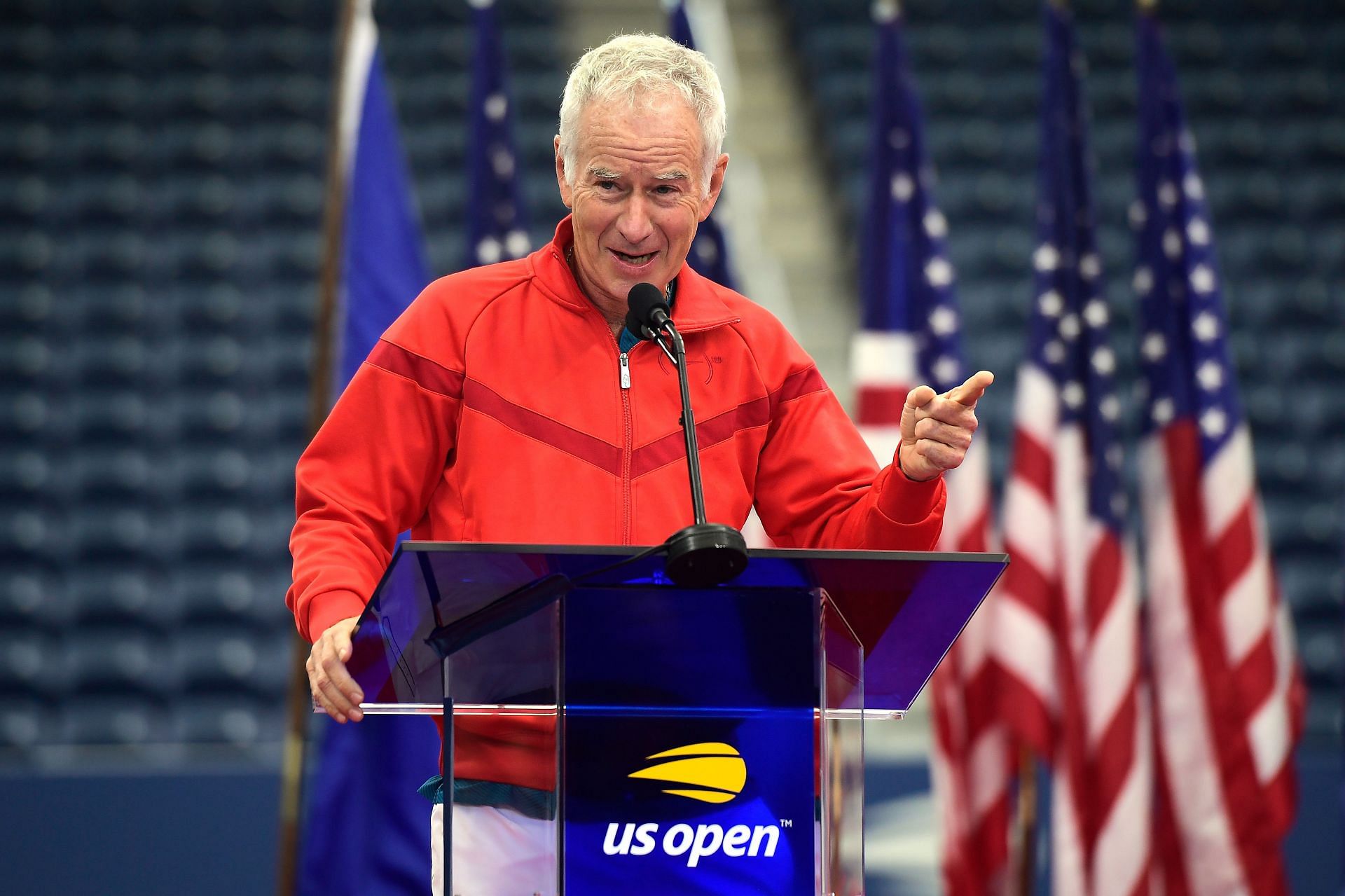 McEnroe at the Louis Armstrong Stadium Dedication Ceremony