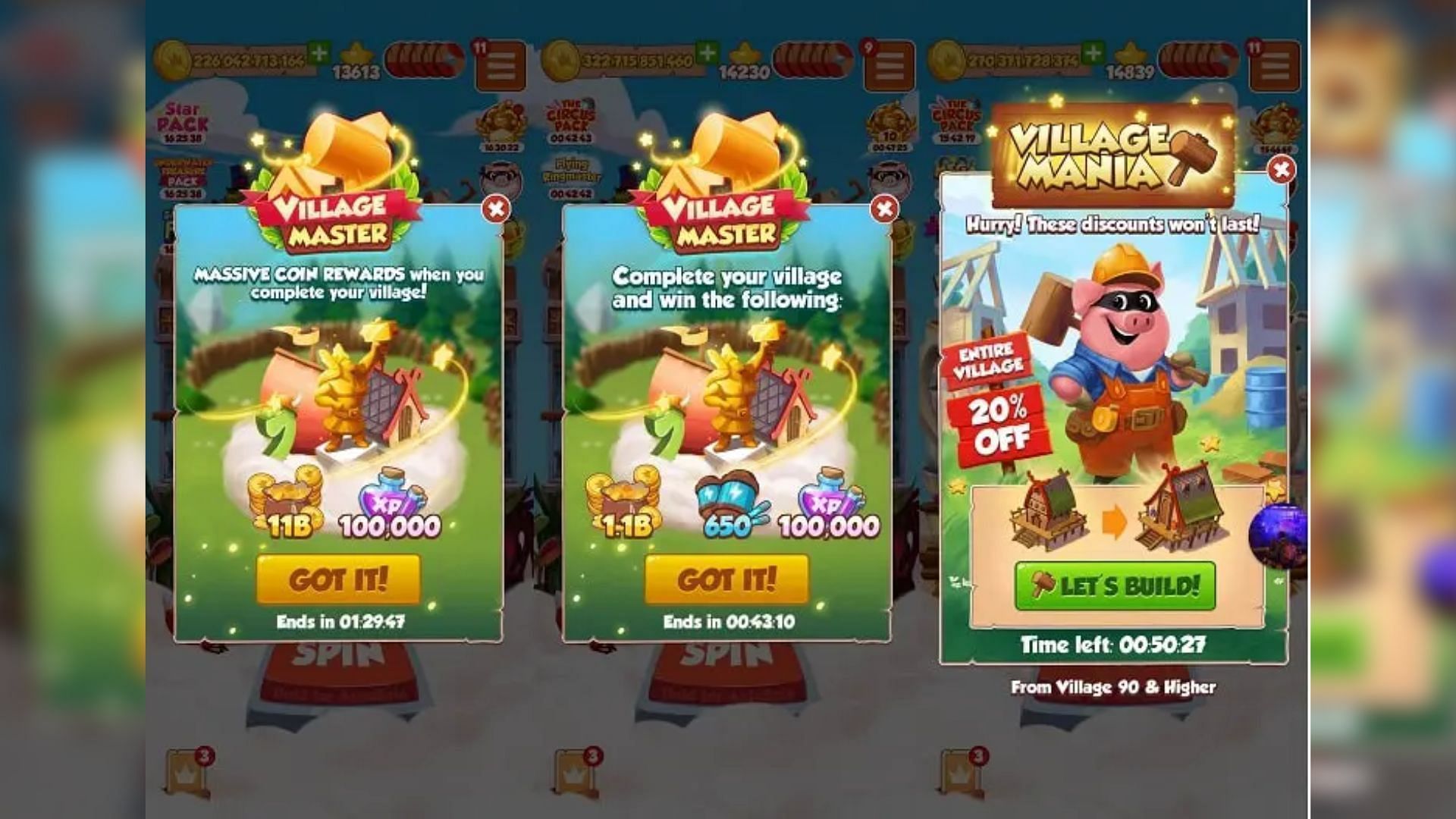 There is at least one event ongoing daily that rewards free spins as reward. (Image via Moon Active)