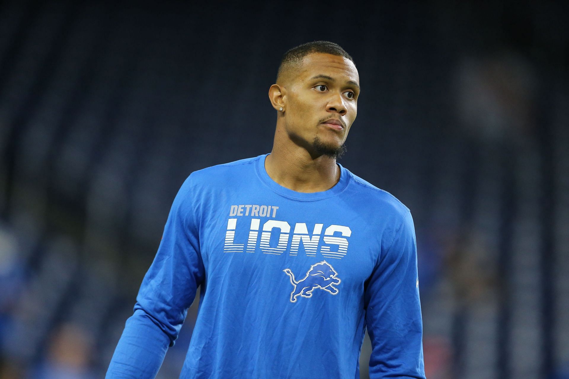 Kenny Golladay #19 of the Detroit Lions warms up before the start of the game against the Kansas City Chiefs at Ford Field on September 29, 2019, in Detroit, Michigan.