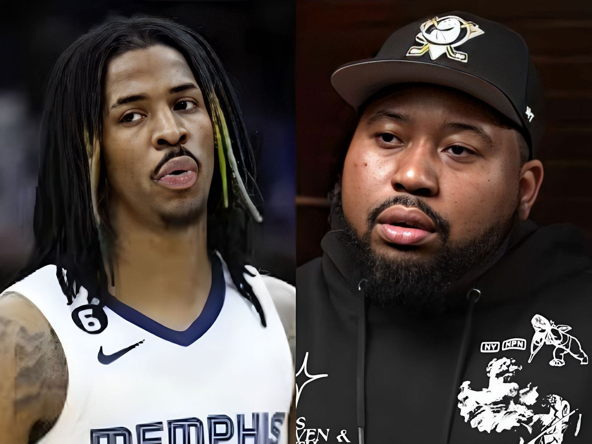 Memphis Grizzlies star point guard Ja Morant and podcaster and media personality DJ Akademiks