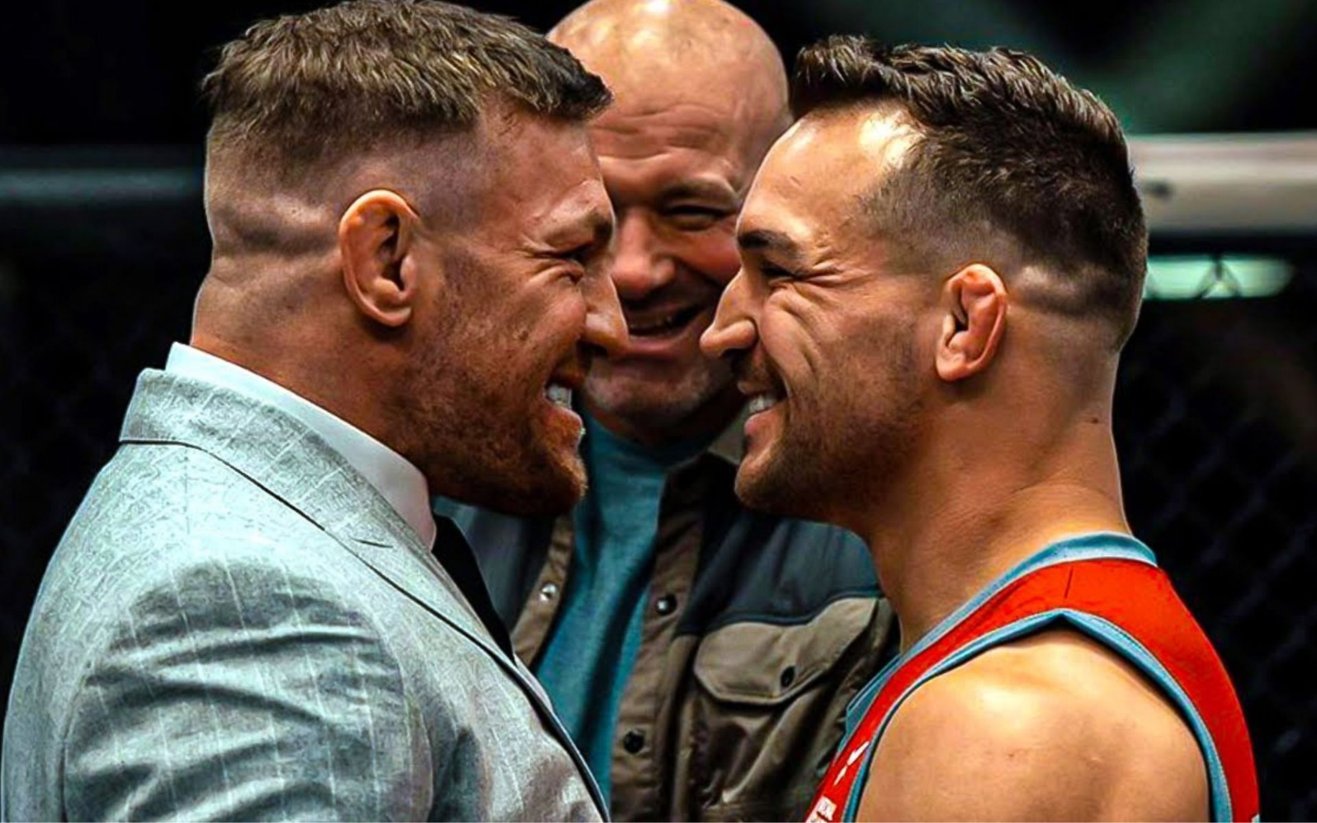 Conor McGregor facing off with Michael Chandler (Image Courtesy - UFC Official YouTube Channel)